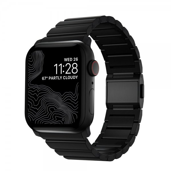 Apple Watch 42/44/45mm/Apple Watch Ultra Armbånd Titanium Bånd Svart