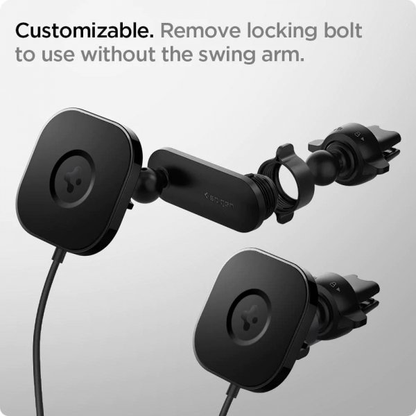 Mobilholder til bil OneTap Magnetic Car Mount Air Vent Wireless Charging Svart