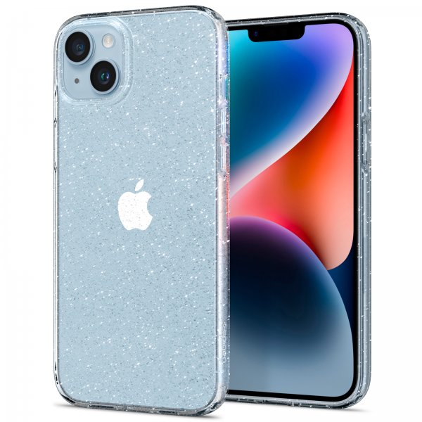 iPhone 14 Plus Deksel Liquid Crystal Glitter Crystal Quartz