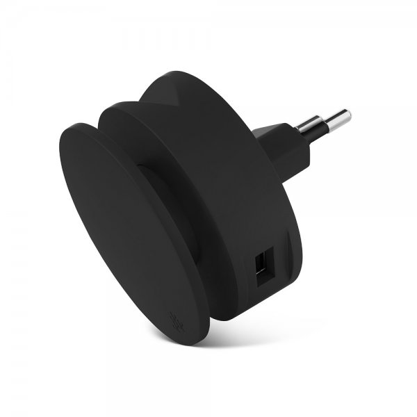 AERO MINI Dubbel USB-laddare Stativ och Kabelspole för iPhone Svart