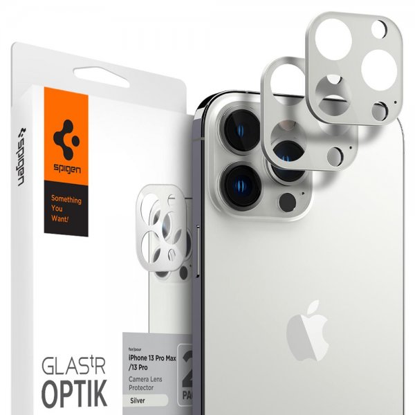 iPhone 13 Pro/iPhone 13 Pro Max Linsebeskyttelse Glas.tR Optik 2-pack Sølv