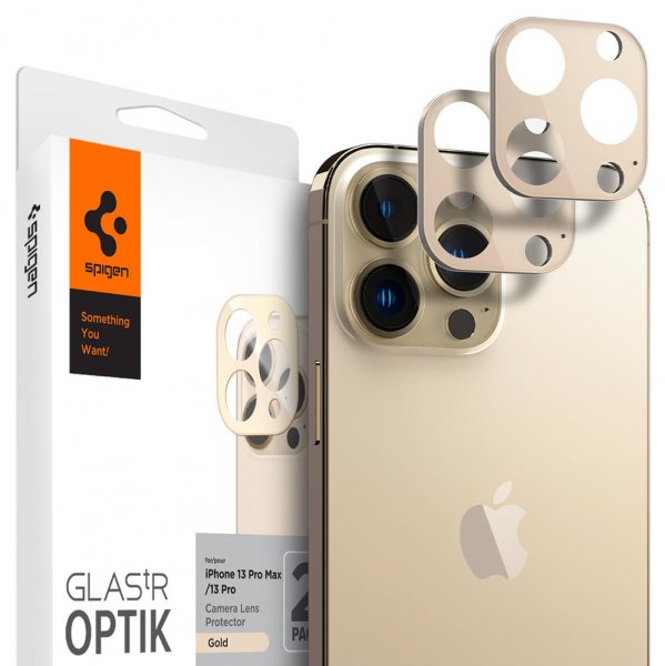 iPhone 13 Pro/iPhone 13 Pro Max Linsebeskyttelse Glas.tR Optik 2-pack Gull