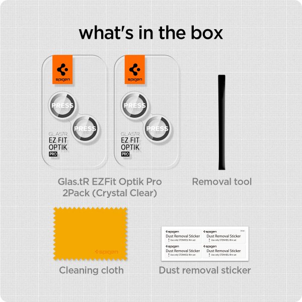 iPhone 14/15/14 Plus/15 Plus Kamerabeskytter GLAS.tR EZ Fit Optik Pro Crystal Clear 2-pakning