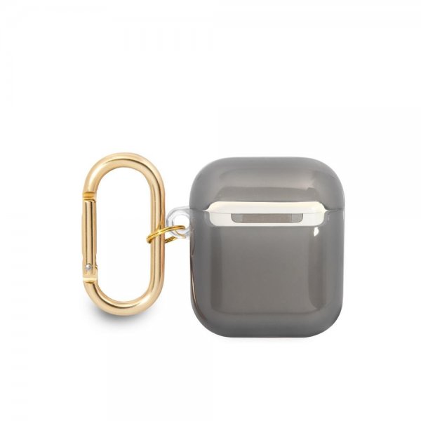 AirPods 1/2 Deksel Printed Stripe & Gold Hook Svart
