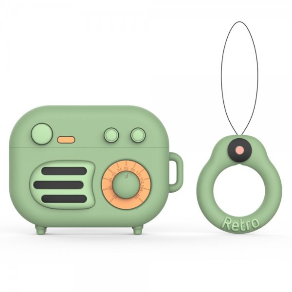 AirPods Pro Deksel Silikon 3D Fonograf Grønn