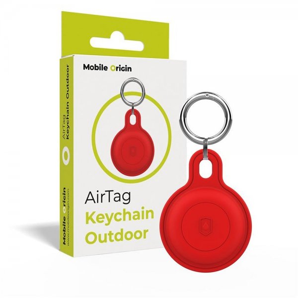 AirTag Holder Keychain Outdoor Rød