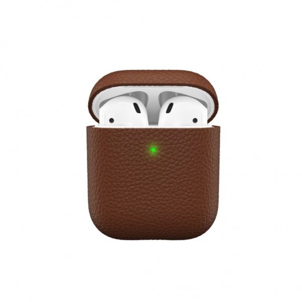 AirPods (1/2) Deksel PodSkinz Ekte Skinn Brun