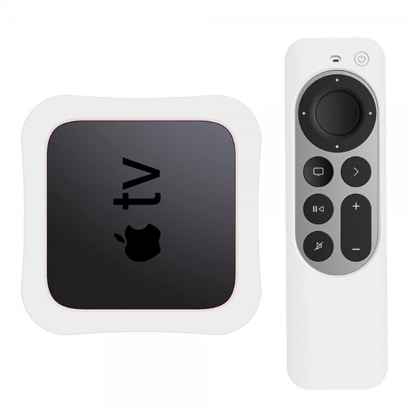 Apple TV 4K 2021/Apple TV Remote (gen 2) Deksel Silikon Hvit