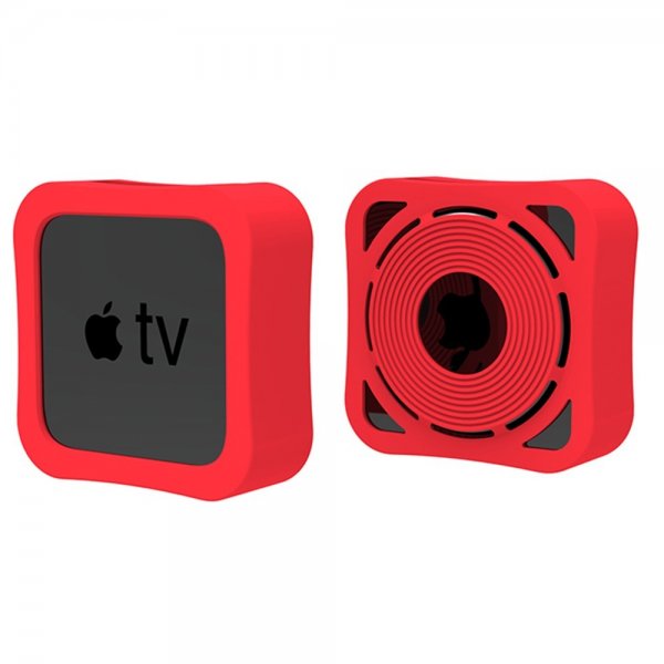 Apple TV 4K 2021 Deksel Silikon Rød