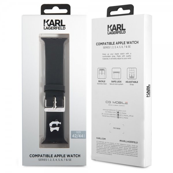 Apple Watch 44/45/46mm/Apple Watch Ultra Armbånd Rubber NFT Choupette Svart