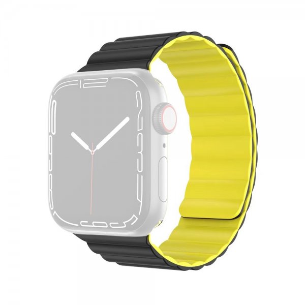 Apple Watch 42/44/45mm/Apple Watch Ultra Armbånd Molan Series Gul Svart