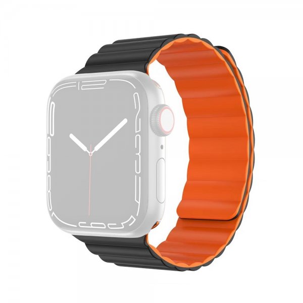 Apple Watch 42/44/45mm/Apple Watch Ultra Armbånd Molan Series Oransje Svart