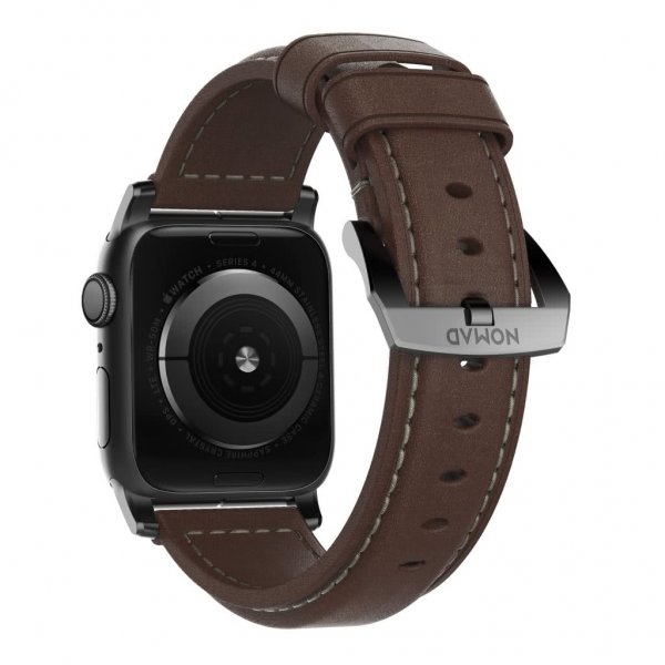 Apple Watch 44/45/46mm/Apple Watch Ultra Armbånd Traditional Band Black Hardware Rustic Brown