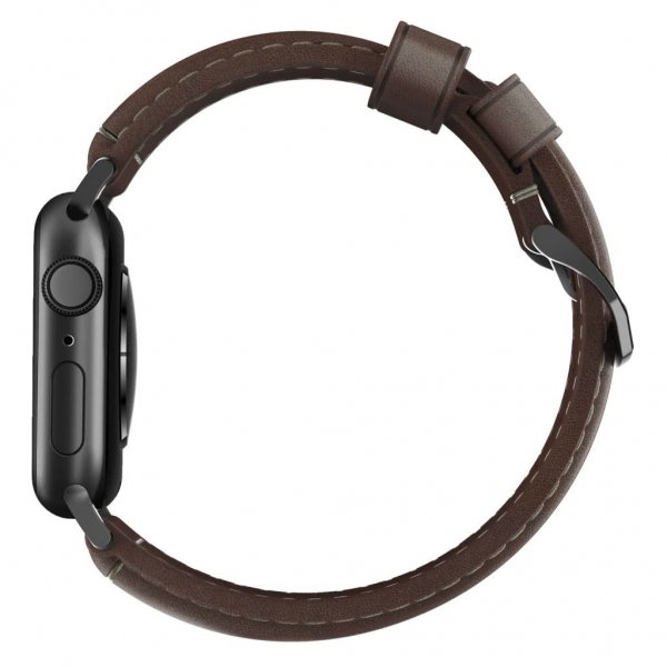 Apple Watch 44/45/46mm/Apple Watch Ultra Armbånd Traditional Band Black Hardware Rustic Brown
