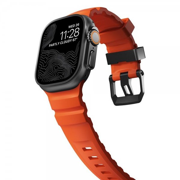 Apple Watch 44/45/46mm/Ultra 49mm Armbånd Rocky Point Svart Magma