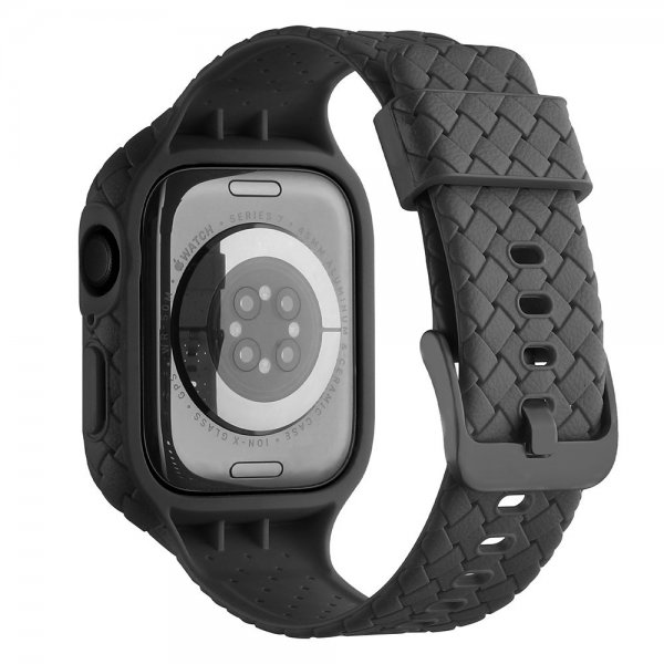 Apple Watch 45mm Armbånd Vevtekstur Svart