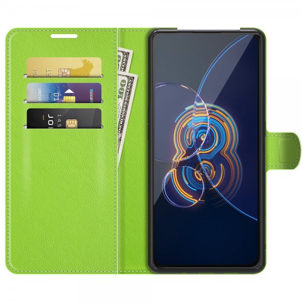 Asus Zenfone 8 Flip Etui Litchi Grønn