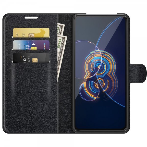 Asus Zenfone 8 Flip Etui Litchi Svart