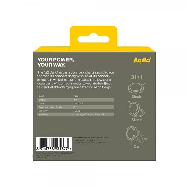 Mobilholder til bil Chargebird QC1 Qi2 MagSafe 15W