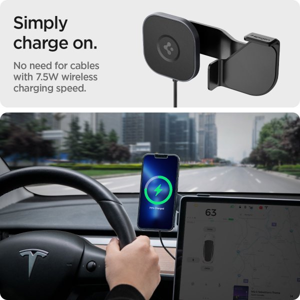 Mobilholder til bil OneTap Pro Wireless Screen Car Mount Tesla MagFit