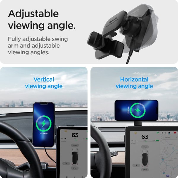 Mobilholder til bil OneTap Pro Wireless Screen Car Mount Tesla MagFit