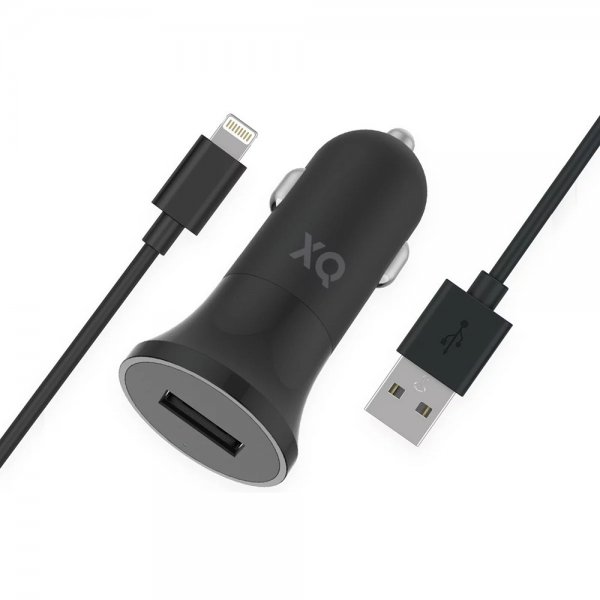 Mobillader til bil med Lightning-kabel 1m 12W Svart