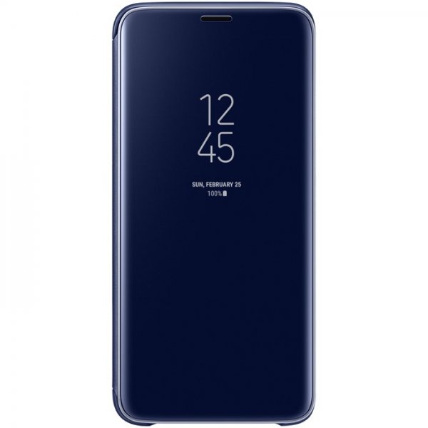 Clear View Standing Cover till Samsung Galaxy S9 Etui Blå