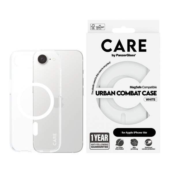 iPhone 16e/17e Deksel Urban Combat MagSafe Hvit