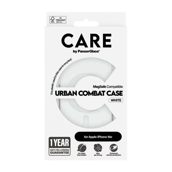 iPhone 16e/17e Deksel Urban Combat MagSafe Hvit