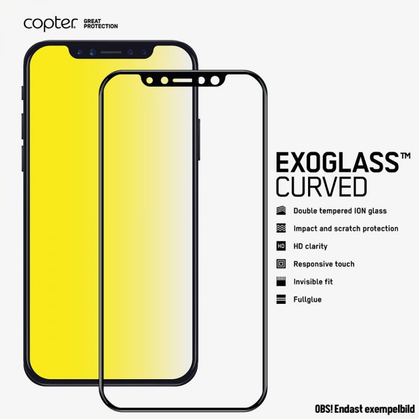 Skjermbeskytter till Huawei P30 ExoGlass Curved FUll Glue Svart
