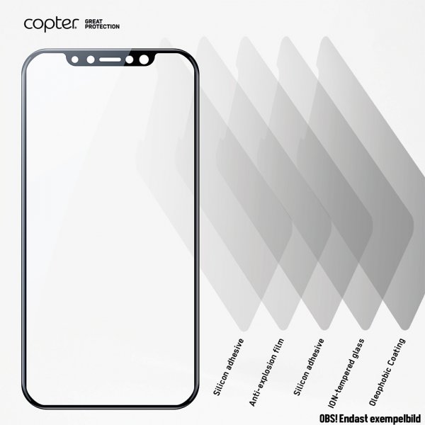 Skjermbeskytter till Huawei P30 ExoGlass Curved FUll Glue Svart