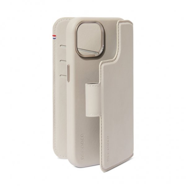 iPhone 15 Plus Etui Leather Detachable Wallet Clay