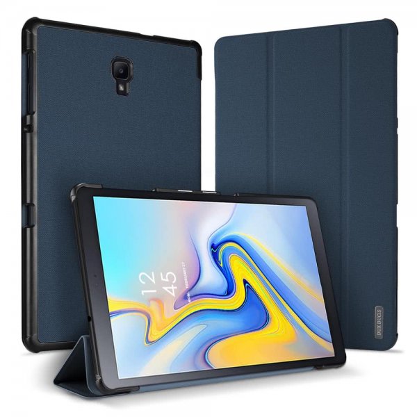 Domo Series Etui till Galaxy Tab A 10.5 2018 T590 T595 Stoff TPU Tri-Fold Blå