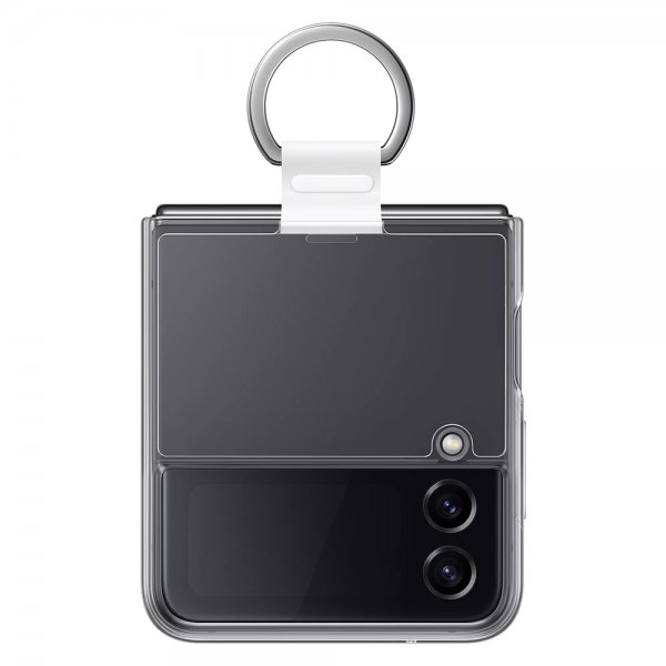 Original Galaxy Z Flip 4 Deksel Clear Cover with Ring Transparent Klar