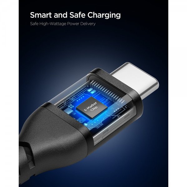 Essential Kabel Fabric USB-C/USB-C 100W 1m Svart