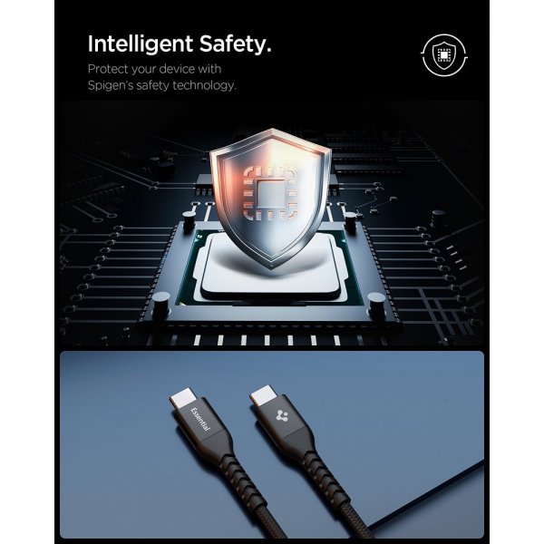 Essential Kabel Fabric USB-C/USB-C 100W 1m Svart