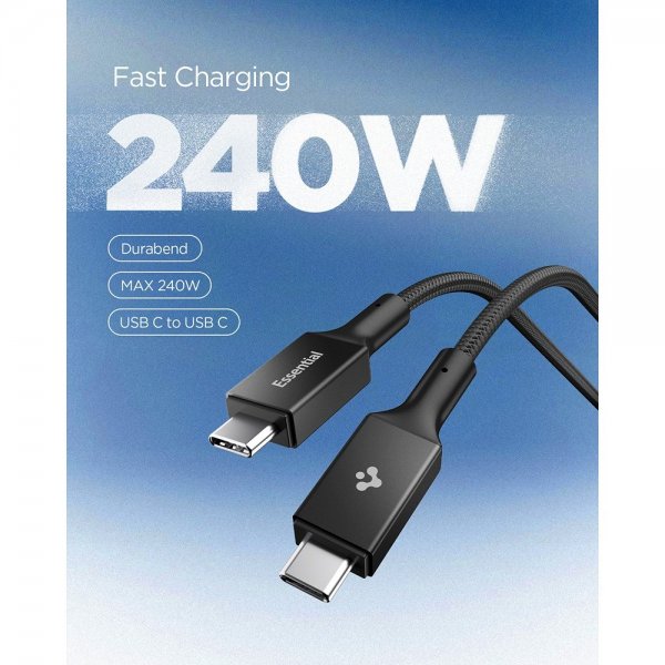 Essential Kabel Fabric USB-C/USB-C 240W 1.5m Svart