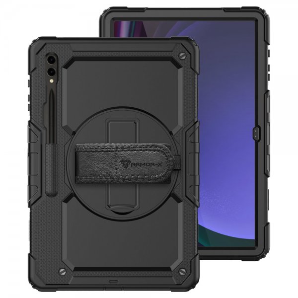 Samsung Galaxy Tab S9 Ultra Deksel Rainproof Rugged Case Hand Strap Kickstand