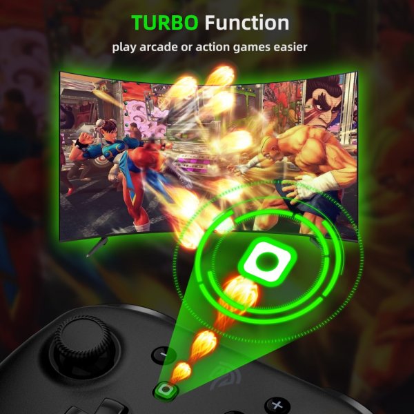 Bayard 9124 Switch/Android/PC Programmable Wireless Gamepad Svart