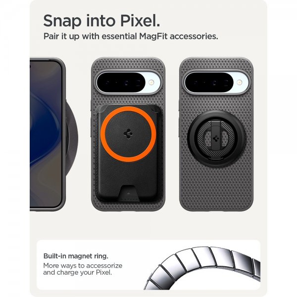 Google Pixel 10/Pixel 10 Pro Deksel Liquid Air MagFit Marble Gray