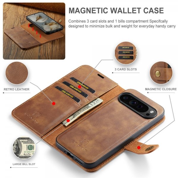 Google Pixel 10 Pro XL Etui Avtagbart Deksel Brun