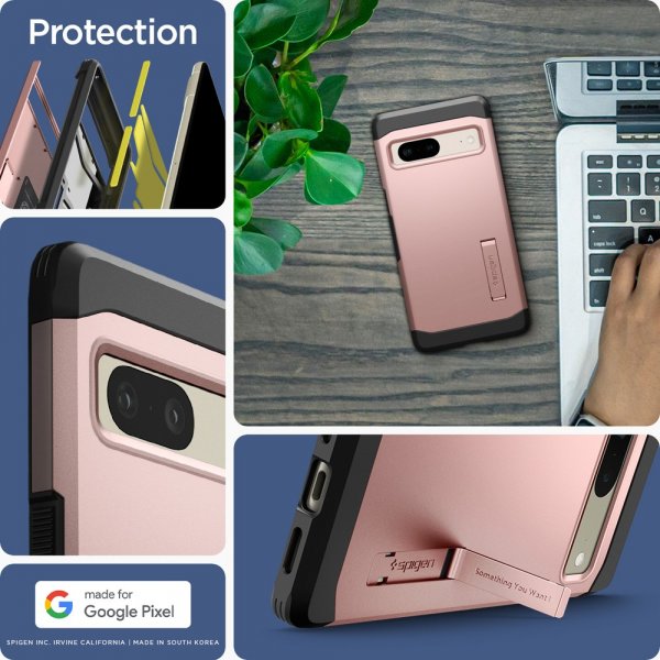 Google Pixel 7 Deksel Tough Armor Rosegull