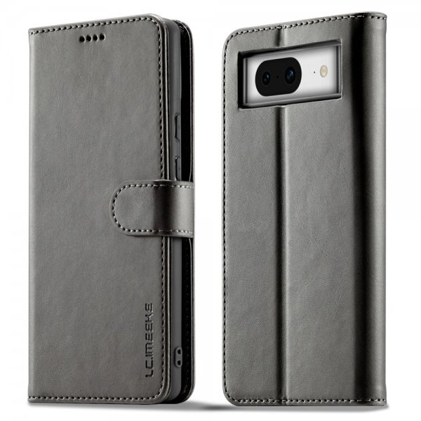 Google Pixel 8a Etui med Kortlomme stativfunksjon Grå