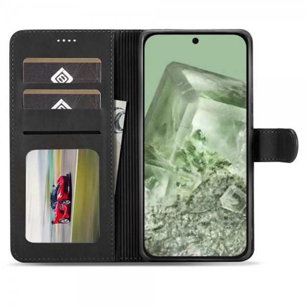 Google Pixel 8a Etui med Kortlomme stativfunksjon Svart