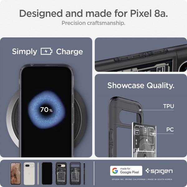 Google Pixel 8a Deksel Ultra Hybrid Zero One Svart