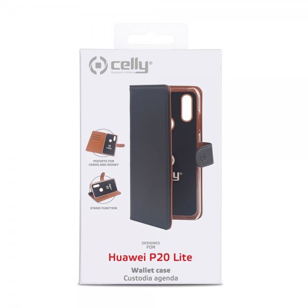Huawei P20 Lite Fodral Wally Wallet Case Svart