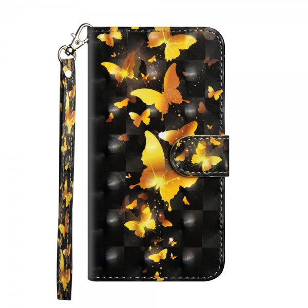 Huawei P20 Lite Plånboksetui Motiv Gyllene Fjärilar