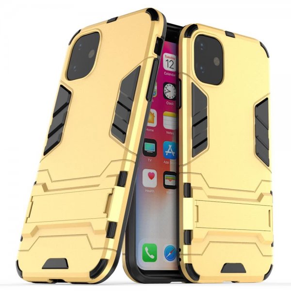 iPhone 11 Deksel Armor Stativfunksjon Hardplast Gull