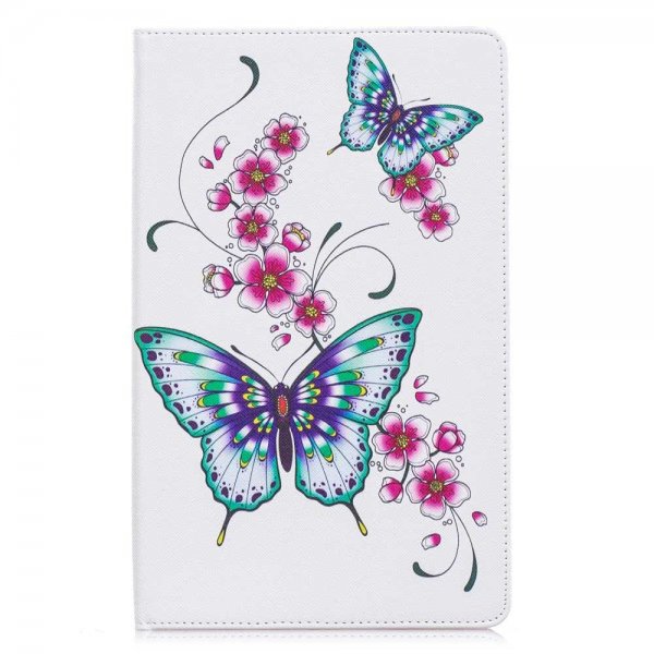Samsung Galaxy Tab A 10.1 2019 T510 T515 Etui Kortlomme Motiv Fjärilar Blommor