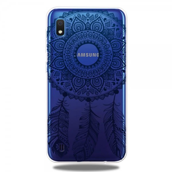 Samsung Galaxy A10 Deksel TPU Motiv Blå Mandala Transparent